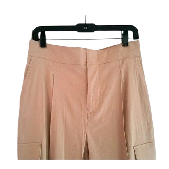 Vince Linen Blend Oat Beige Cargo Trouser Pants NWT Size 4 - Picture 7 of 12